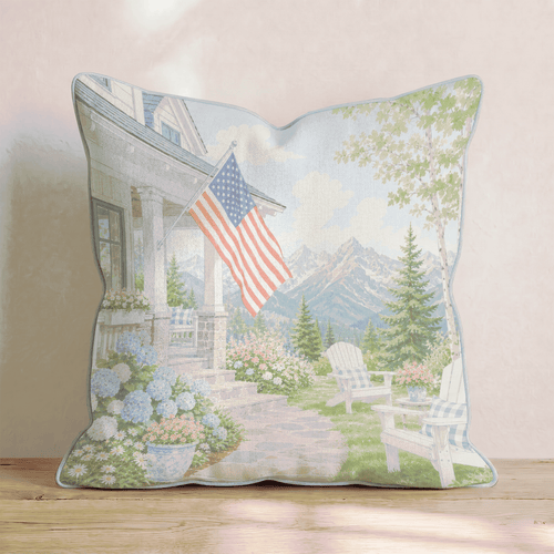 Mountain Home 4th Of July Throw Pillow - Hillcroft Home