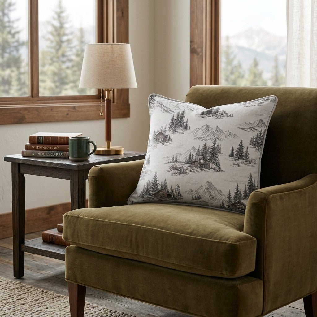 Mountain Home Toile Throw Pillow - Hillcroft Home