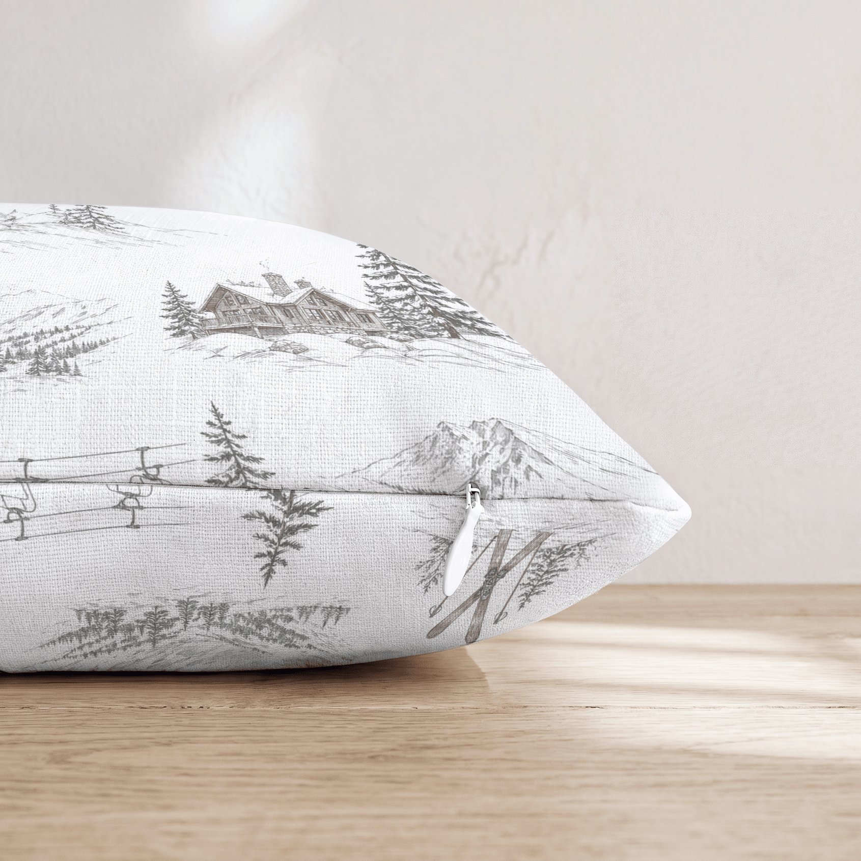Mountain Lodge Toile Throw Pillow - Hillcroft Home