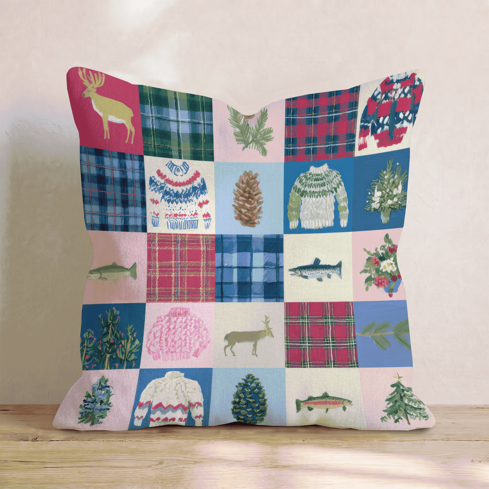 Mountain Patchwork Throw Pillow - Hillcroft Home