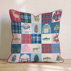 Mountain Patchwork Throw Pillow - Hillcroft Home