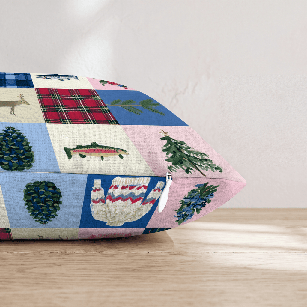 Mountain Patchwork Throw Pillow - Hillcroft Home
