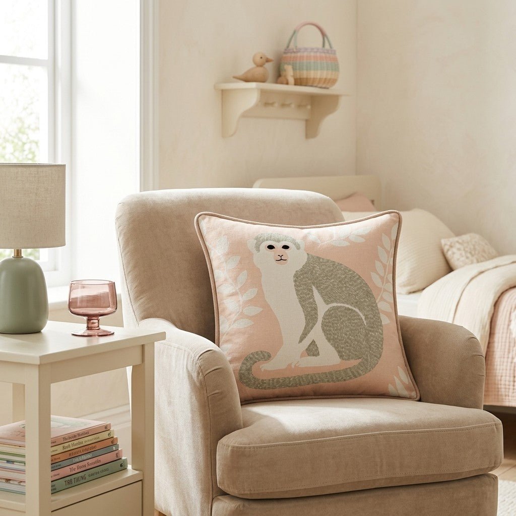 Mr. Monkey Throw Pillow - Hillcroft Home