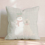 Mr. Snowman & Scout Throw Pillow - Hillcroft Home