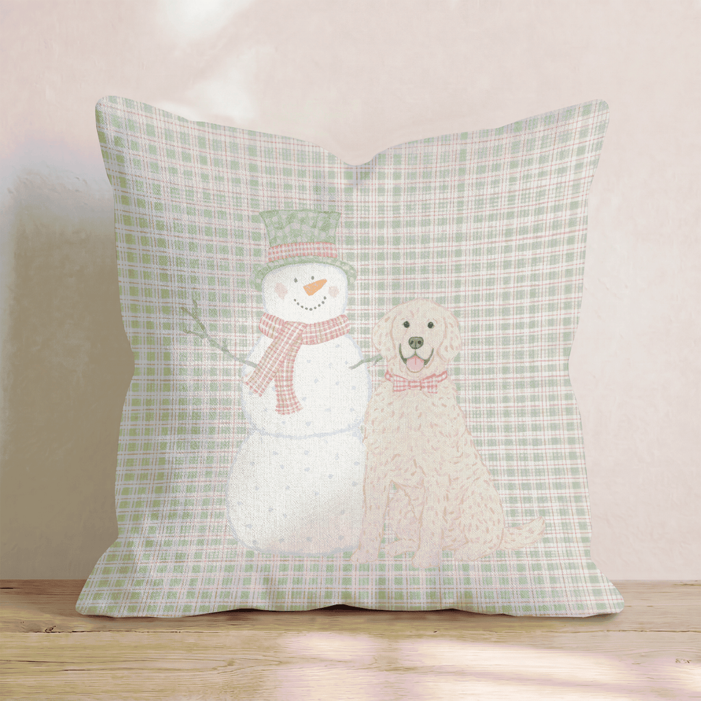 Mr. Snowman & Scout Throw Pillow - Hillcroft Home