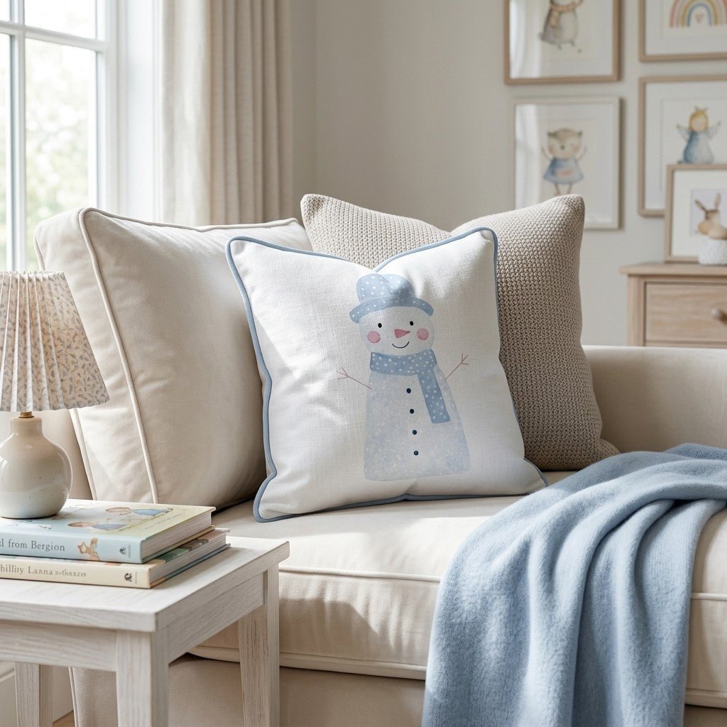 Mr. Snowman Throw Pillow - Hillcroft Home