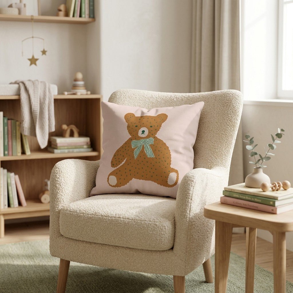 Mr. Teddy Bear Throw Pillow - Hillcroft Home