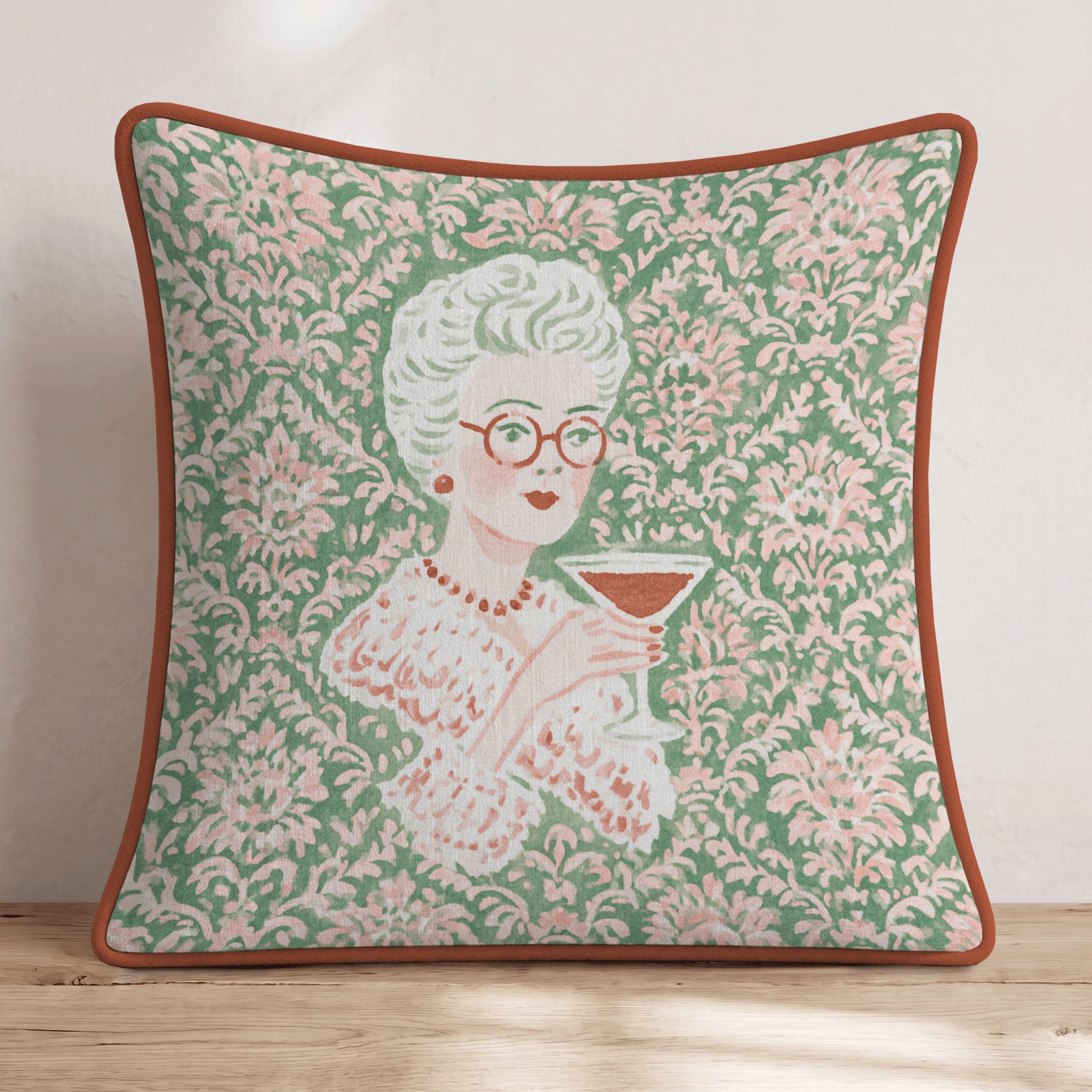 Mrs Claus Espresso Martini Throw Pillow - Hillcroft Home