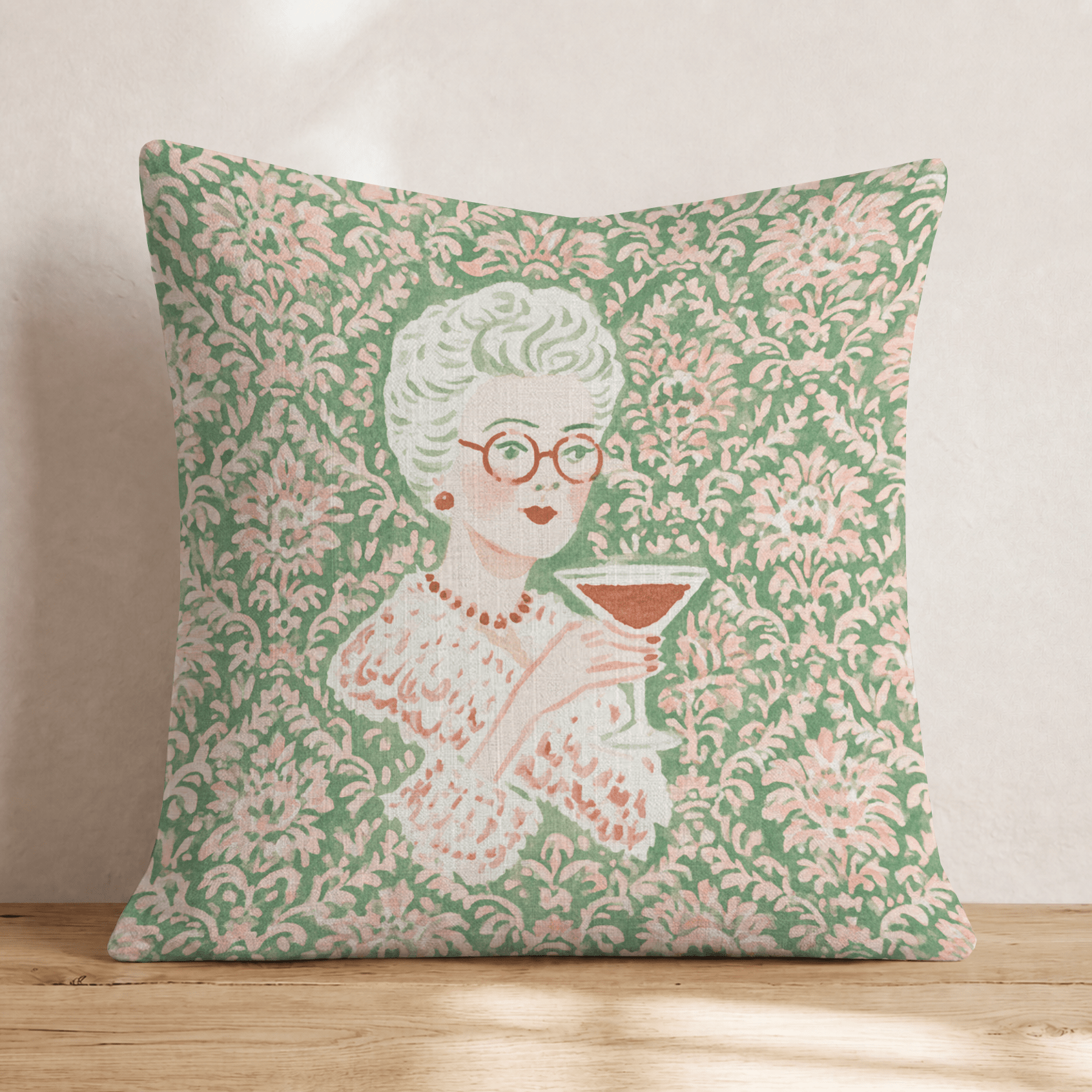 Mrs Claus Espresso Martini Throw Pillow - Hillcroft Home