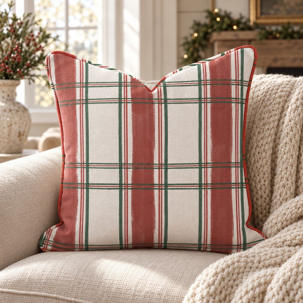 Mulberry Lane Plaid Throw Pillow throw pillow - Hillcroft Home