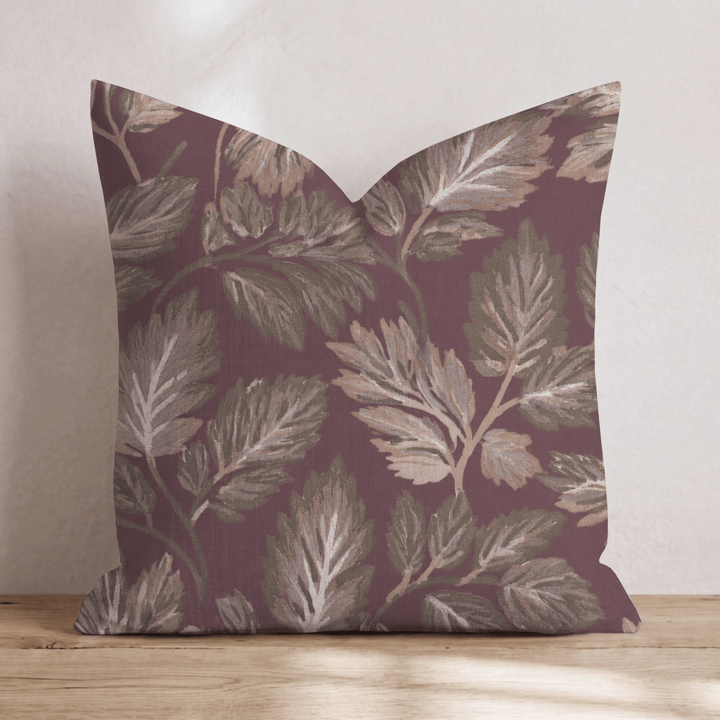 Mulberry Leaves Throw Pillow throw pillow - Hillcroft Home