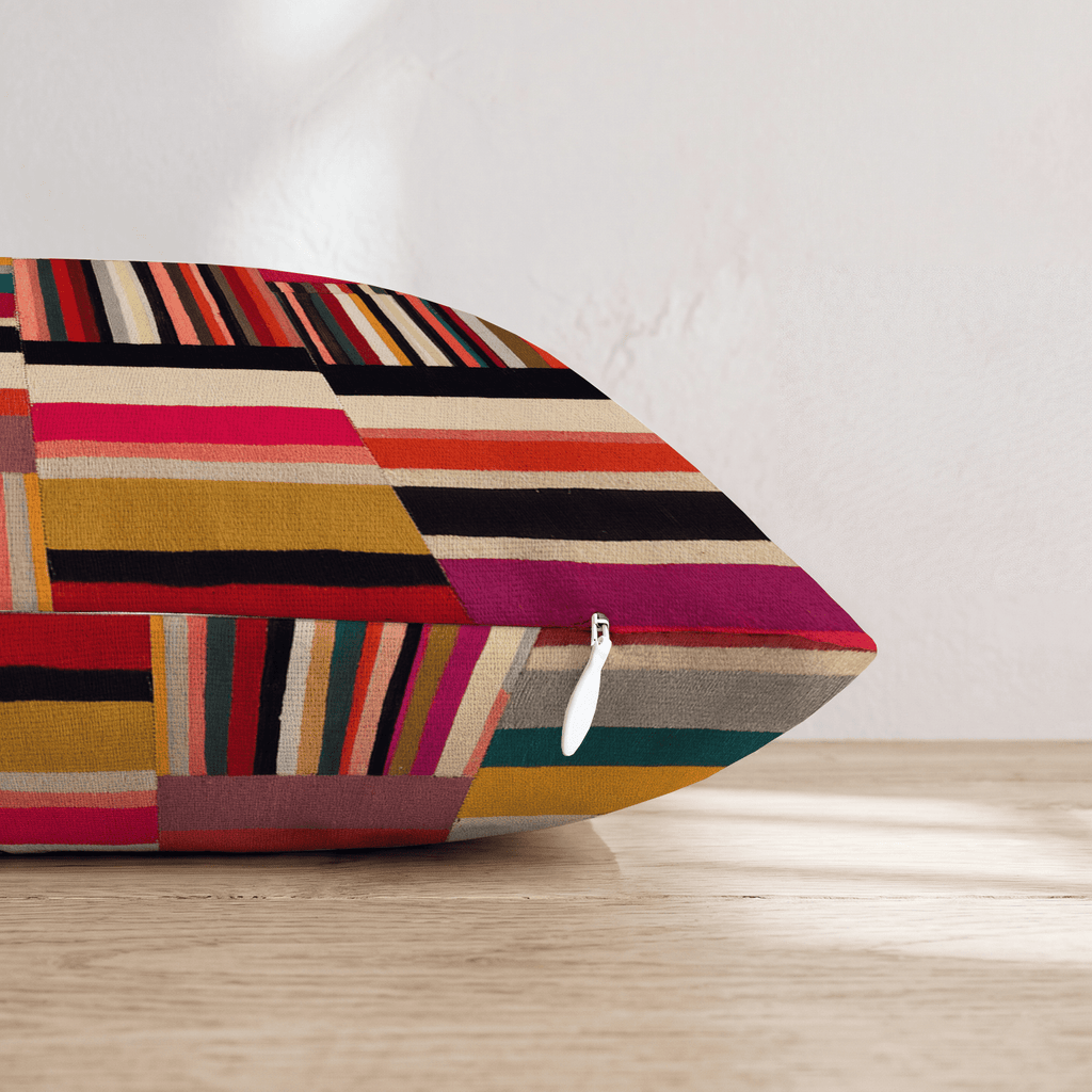 Multicolor Stripe Throw Pillow - Hillcroft Home