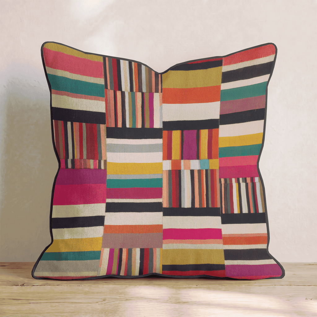 Multicolor Stripe Throw Pillow - Hillcroft Home