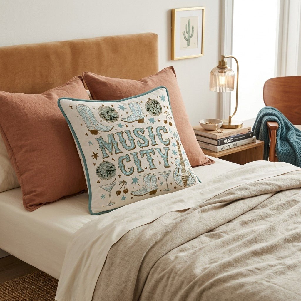Music City Throw Pillow - Hillcroft Home