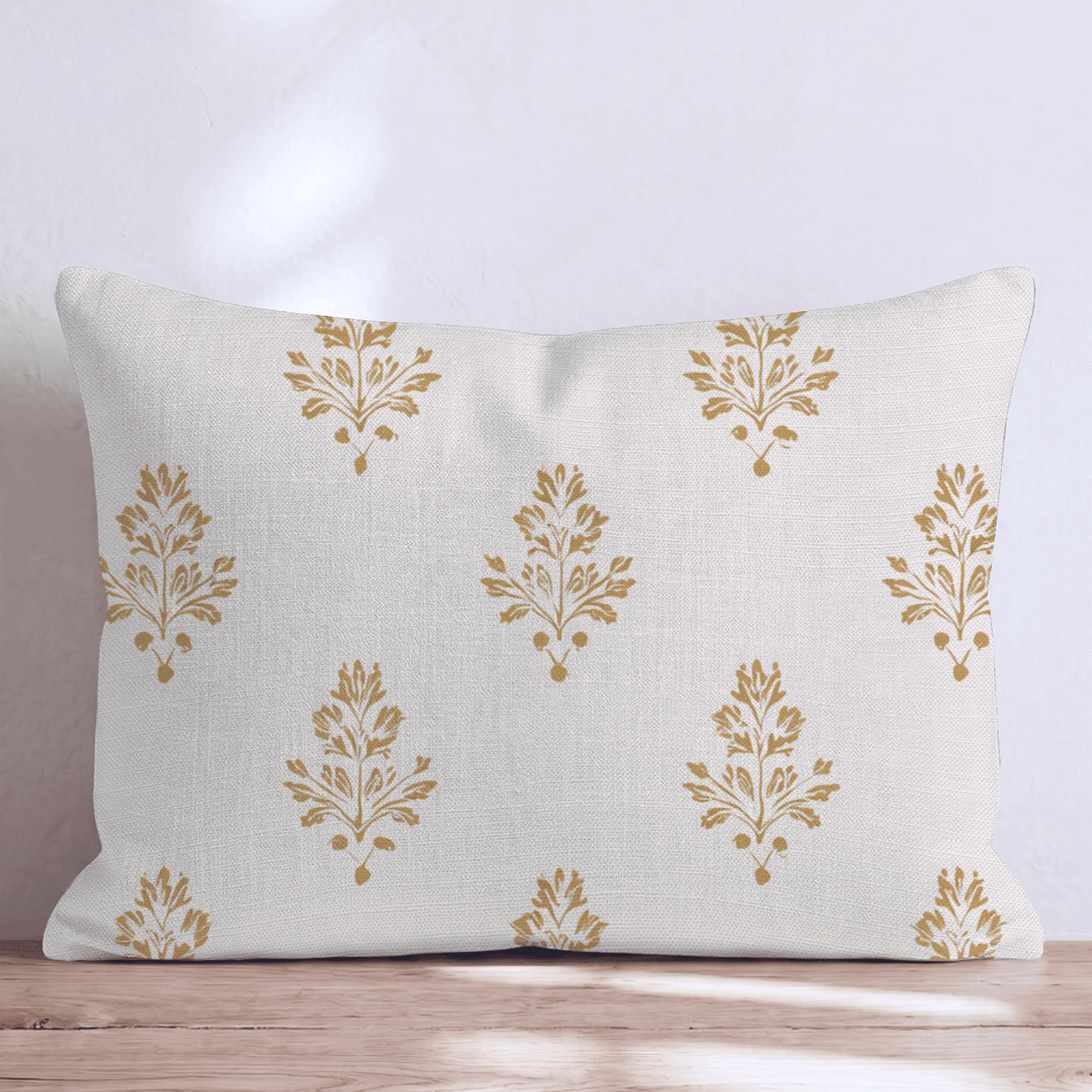Mustard Block Print Throw Pillow throw pillow - Hillcroft Home