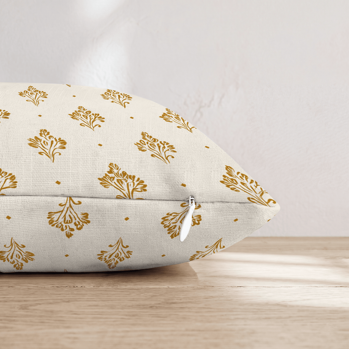 Mustard & Dot Block Print Throw Pillow throw pillow - Hillcroft Home