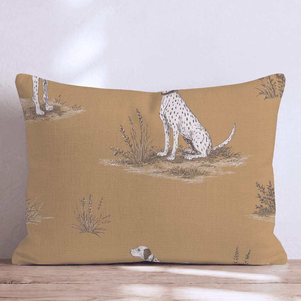 Mustard Field Pointer Throw Pillow - Hillcroft Home