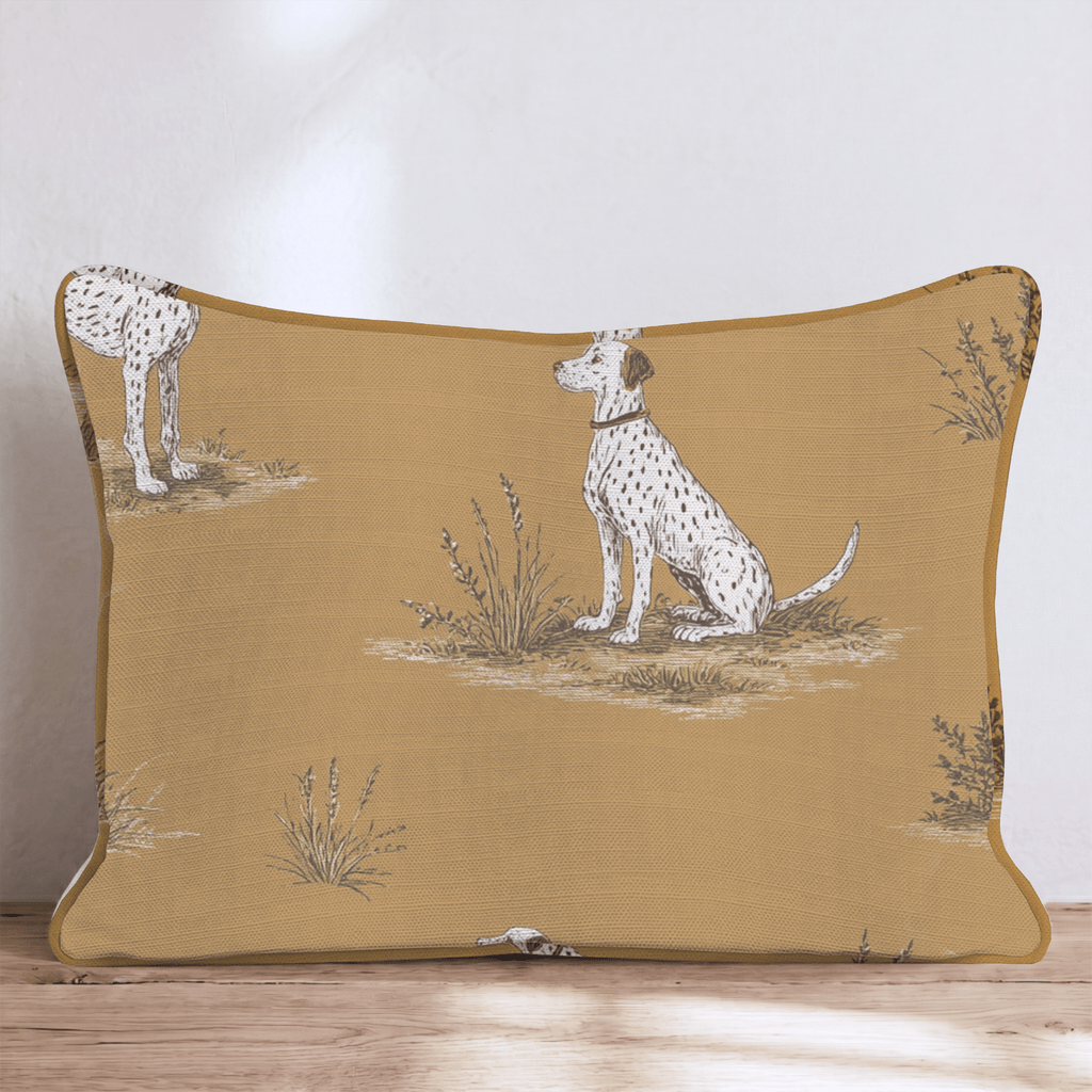 Mustard Field Pointer Throw Pillow - Hillcroft Home