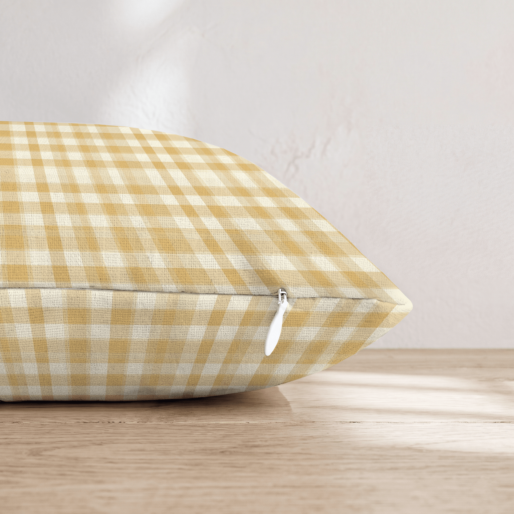 Mustard Plaid Throw Pillow - Hillcroft Home