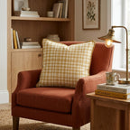Mustard Plaid Throw Pillow - Hillcroft Home