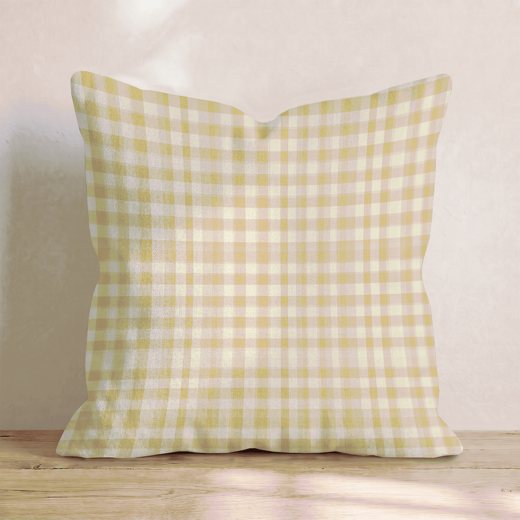 Mustard Plaid Throw Pillow - Hillcroft Home