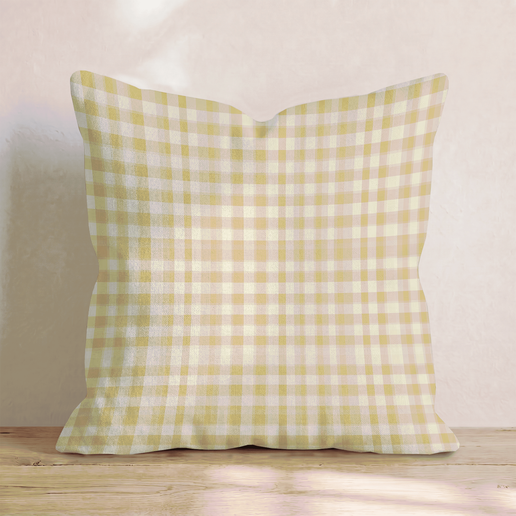 Mustard Plaid Throw Pillow - Hillcroft Home