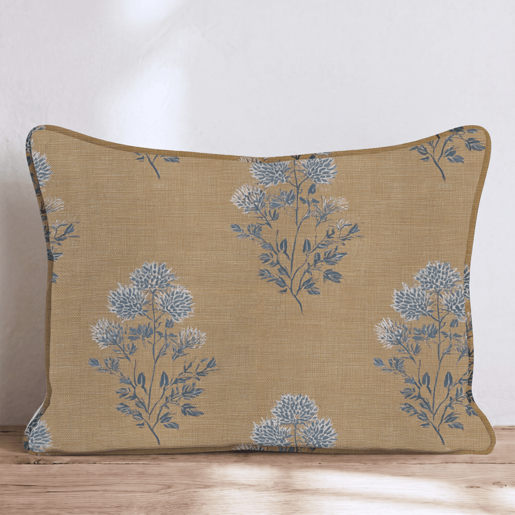 Mustard Textile Bloom Throw Pillow - Hillcroft Home