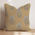 Mustard Textile Bloom Throw Pillow - Hillcroft Home