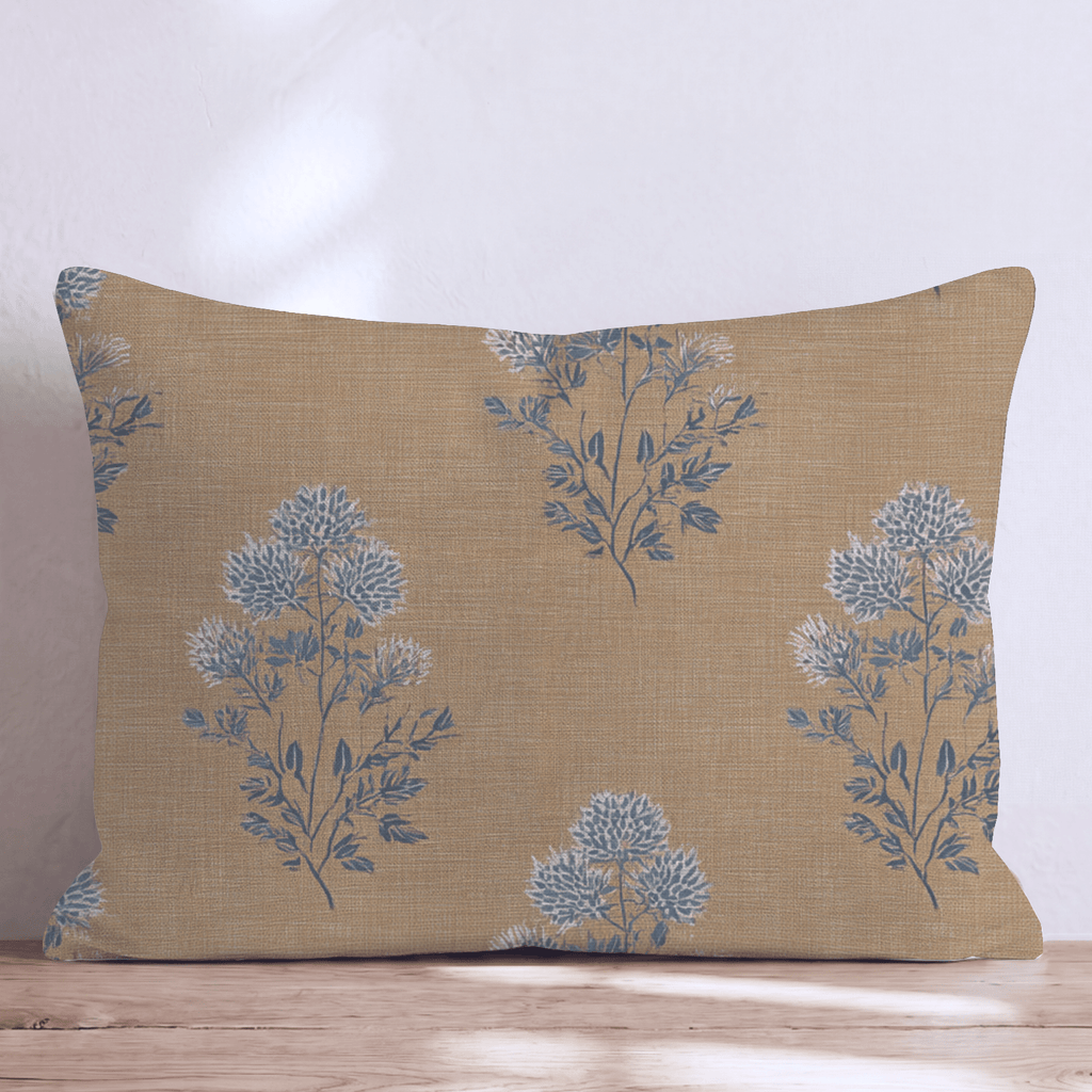 Mustard Textile Bloom Throw Pillow - Hillcroft Home
