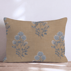 Mustard Textile Bloom Throw Pillow - Hillcroft Home
