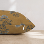 Mustard Textile Bloom Throw Pillow - Hillcroft Home
