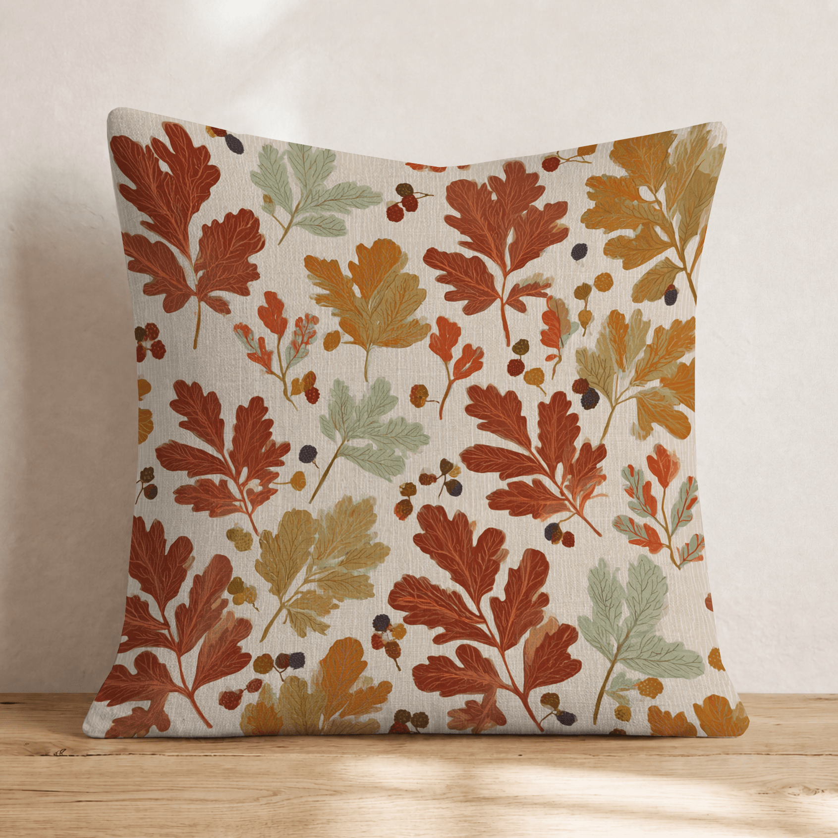 Muted Autumn Leaves Throw Pillow - Hillcroft Home