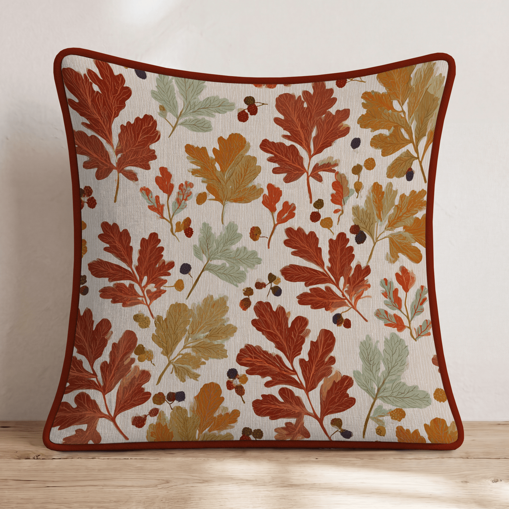 Muted Autumn Leaves Throw Pillow - Hillcroft Home