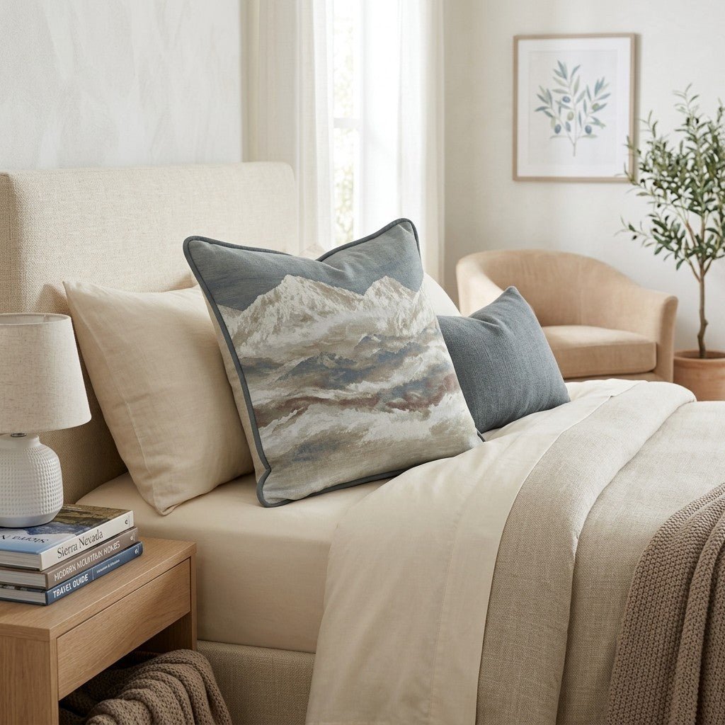 Muted Mountains Throw Pillow - Hillcroft Home