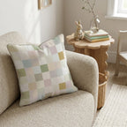 Muted Neutral Checker Throw Pillow - Hillcroft Home