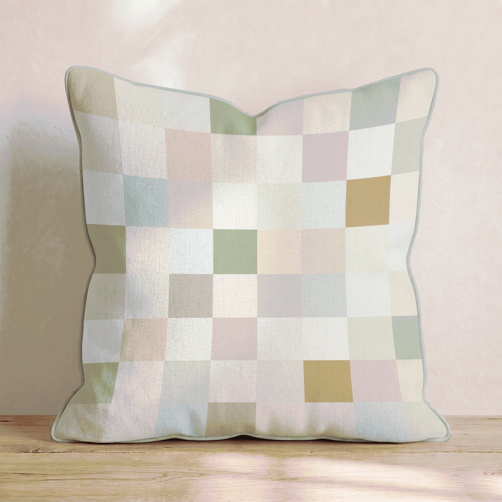 Muted Neutral Checker Throw Pillow - Hillcroft Home