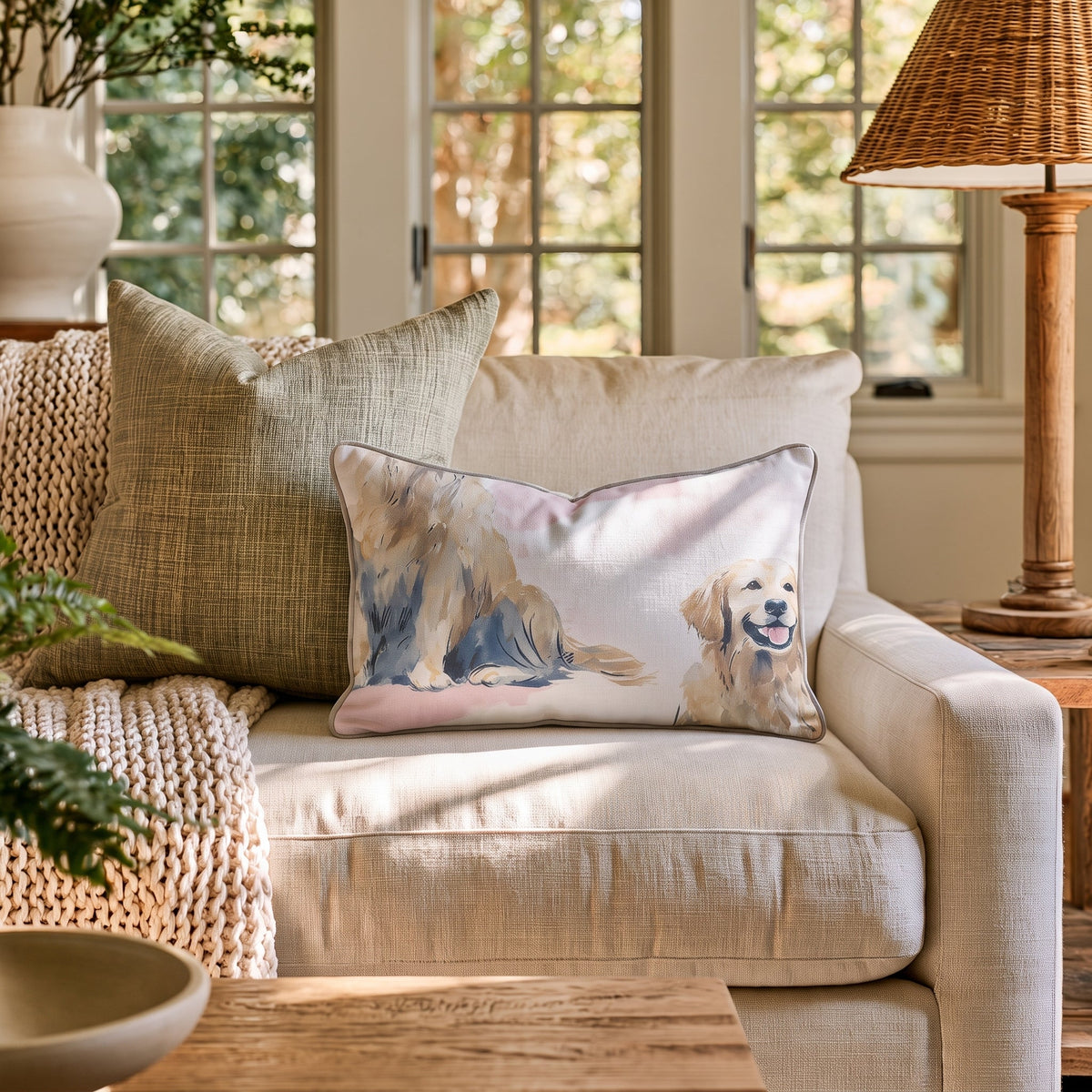 My Golden Life Throw Pillow throw pillow - Hillcroft Home