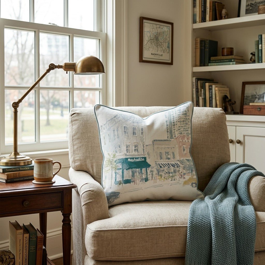Nashville Cafe Throw Pillow - Hillcroft Home