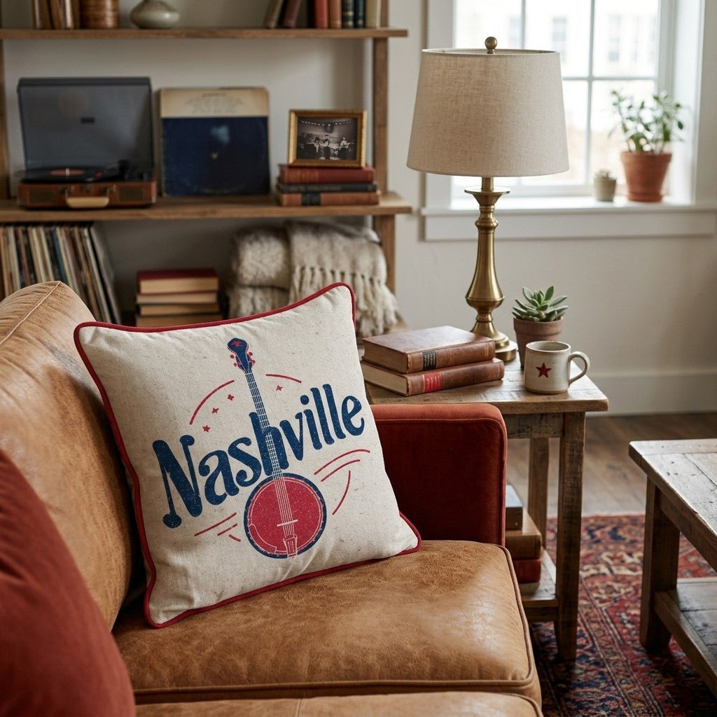 Nashville Guitar Throw Pillow - Hillcroft Home