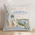 Nashville Stamp Throw Pillow - Hillcroft Home