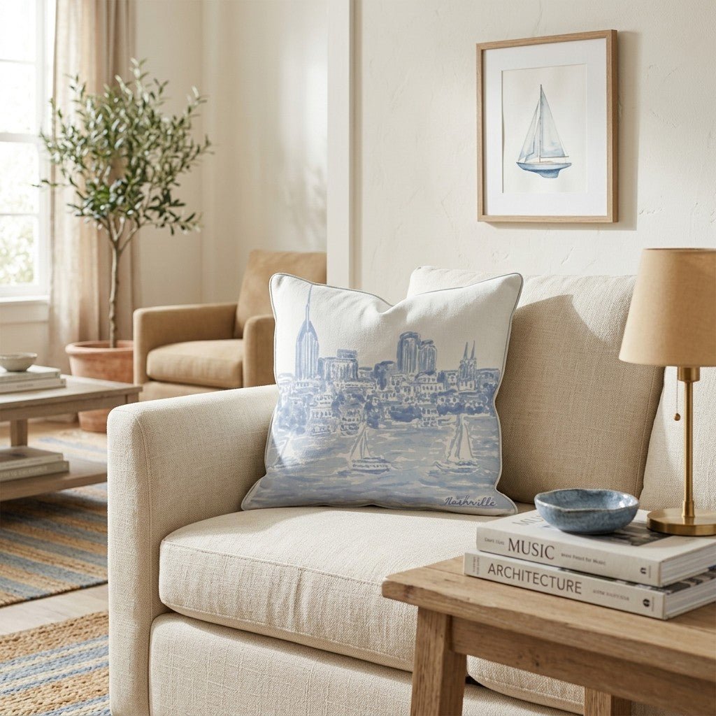 Nashville Waters Throw Pillow - Hillcroft Home