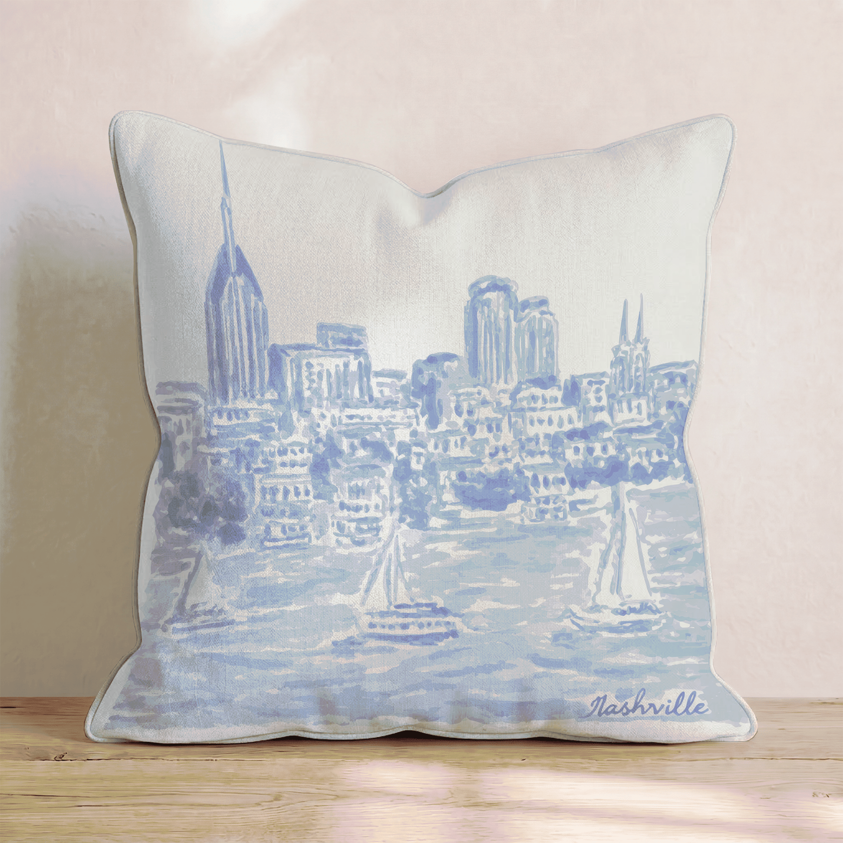 Nashville Waters Throw Pillow - Hillcroft Home