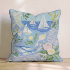 Nautical Collage Throw Pillow - Hillcroft Home