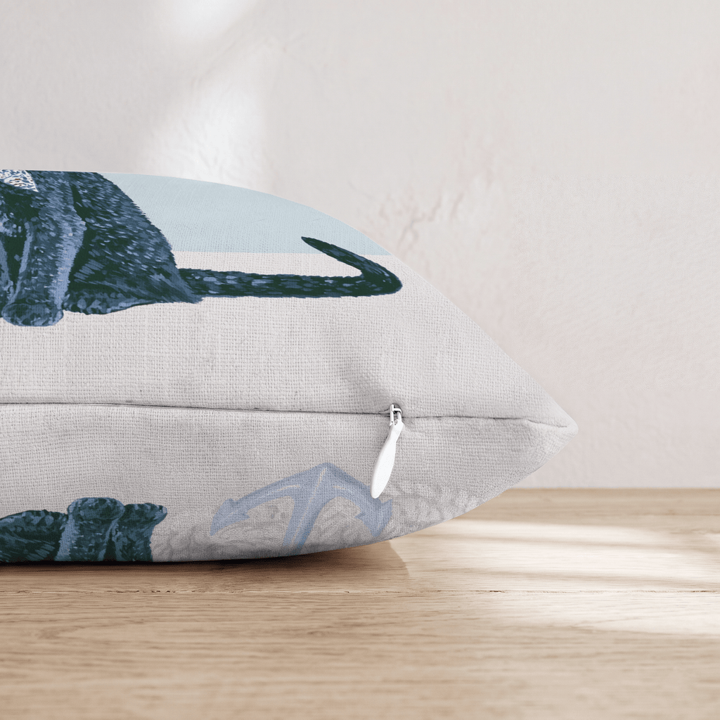 Nautical Russian Blue Throw Pillow - Hillcroft Home