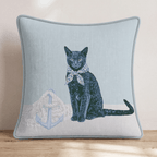 Nautical Russian Blue Throw Pillow - Hillcroft Home