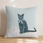 Nautical Russian Blue Throw Pillow - Hillcroft Home