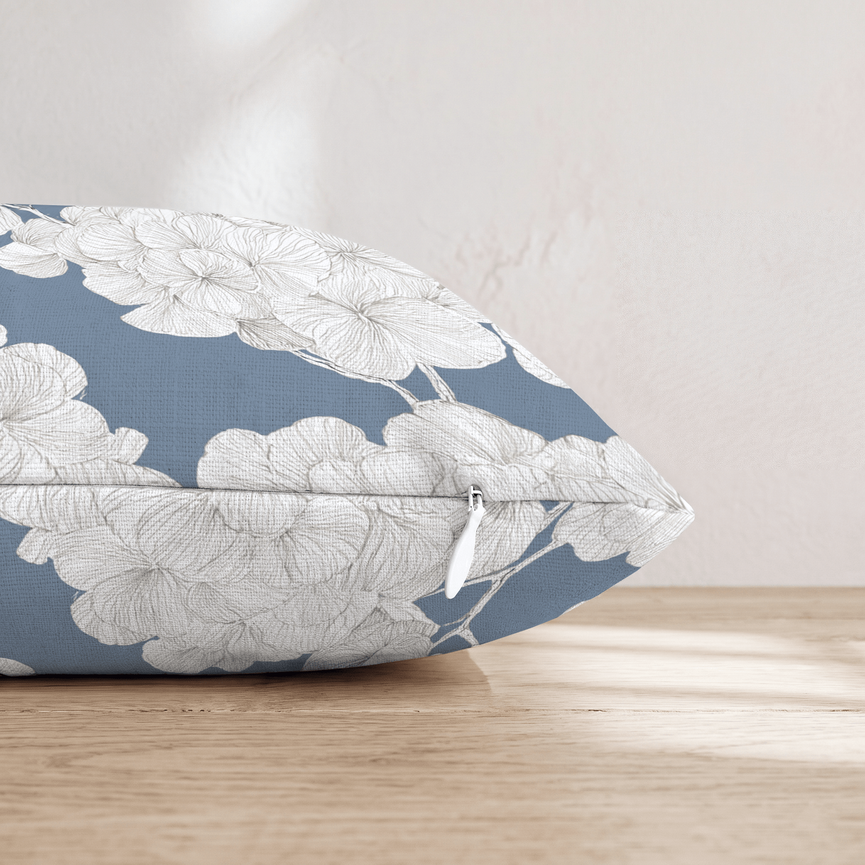 Navy Blue Hydrangeas Throw Pillow - Hillcroft Home
