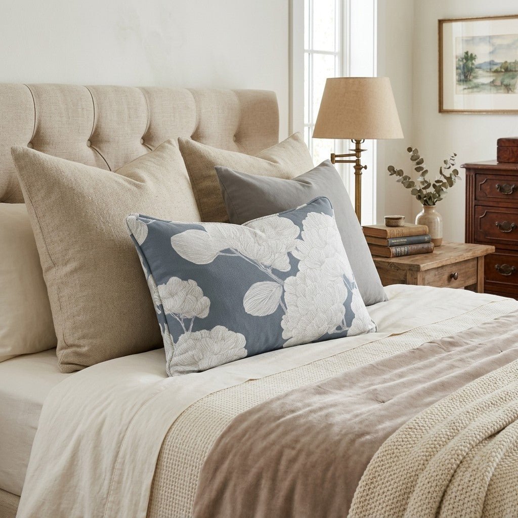 Navy Blue Sunrise Throw Pillow - Hillcroft Home