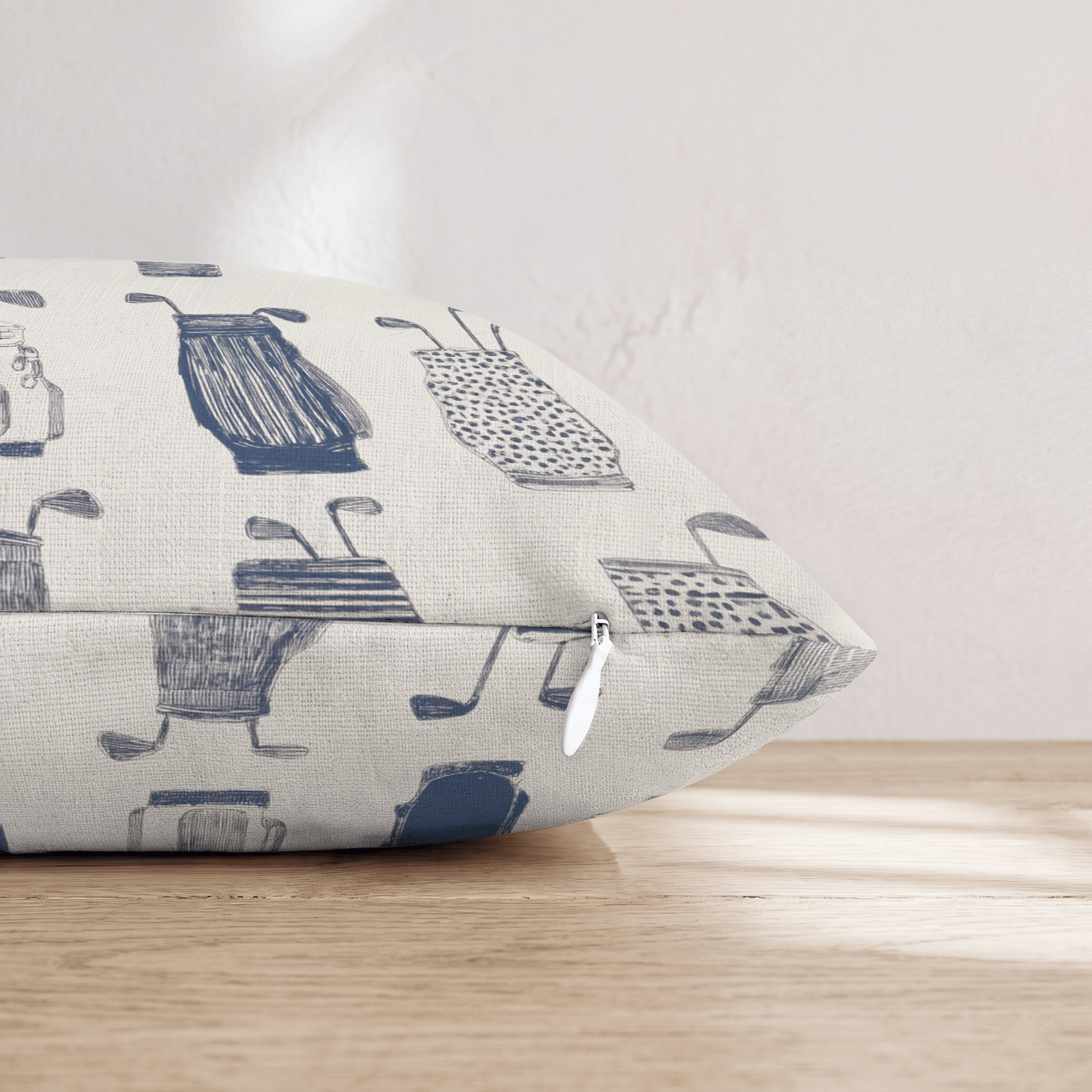 Navy Golf Caddy Throw Pillow - Hillcroft Home
