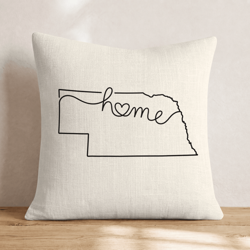 Nebraska Home Throw Pillow - Hillcroft Home